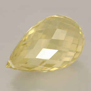 Quarzo naturale giallo da 16,27 ct, briolette, VVS