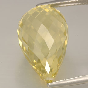 Quarzo naturale giallo da 16,27 ct, briolette, VVS