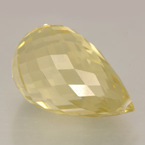 Quarzo naturale giallo da 16,27 ct, briolette, VVS