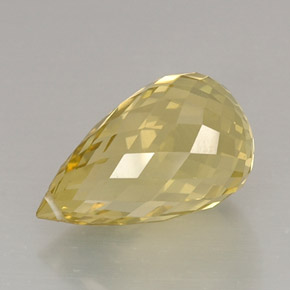 Quarzo naturale giallo da 10,63 ct, briolette, VVS