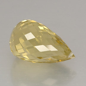 Quarzo naturale giallo da 10,63 ct, briolette, VVS