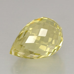 Quarzo naturale giallo da 10,31 ct, briolette, VVS