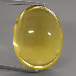Quarzo naturale giallo da 39,75 ct, taglio ovale, trasparente