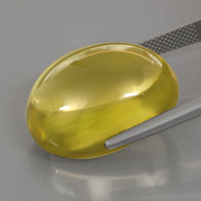 Quarzo naturale giallo da 39,75 ct, taglio ovale, trasparente