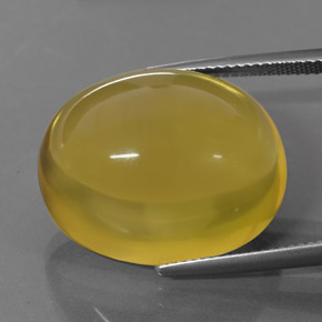 Quarzo naturale giallo da 38,02 ct, taglio ovale, trasparente