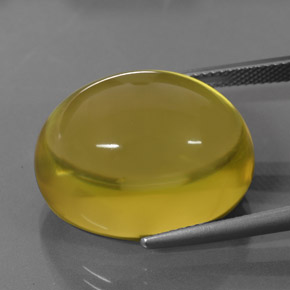Quarzo naturale giallo da 38,02 ct, taglio ovale, trasparente