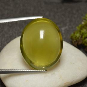 Quarzo naturale verde da 29,76 ct, taglio ovale, trasparente