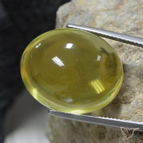 37.04ct Naturale Caldo terroso verde Quarzo, Ovale, Trasparente