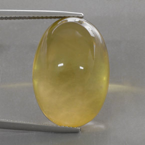 Quarzo naturale giallo da 27,87 ct, taglio ovale, trasparente