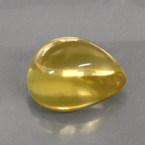 Quarzo naturale giallo da 22,07 ct, taglio a pera, trasparente