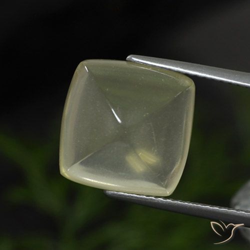 8.50ct Naturale Giallo chiaro verdastro Quarzo, Cuscino, Trasparente