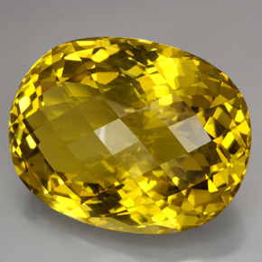 Quarzo naturale giallo da 223,80 ct, taglio ovale, VVS-VS