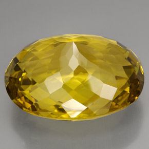 Quarzo naturale giallo da 223,80 ct, taglio ovale, VVS-VS