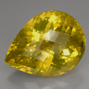 Quarzo naturale giallo da 145,55 ct, taglio a pera, IF