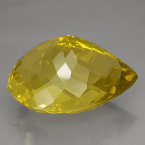Quarzo naturale giallo da 145,55 ct, taglio a pera, IF