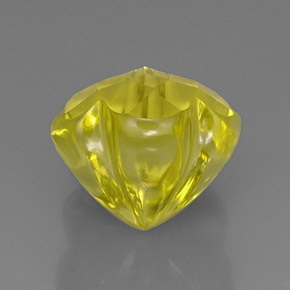 Quarzo naturale giallo da 12,53 ct, taglio fiore, trasparente