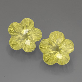 Quarzo naturale giallo da  ct, taglio fiore, trasparente
