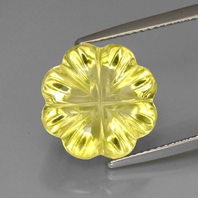Quarzo naturale giallo da 10,56 ct, forma fantasia, trasparente