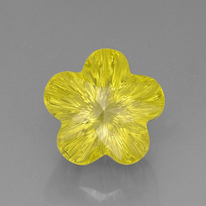Quarzo naturale giallo da 9,84 ct, taglio fiore, trasparente