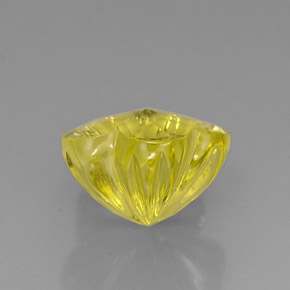 Quarzo naturale giallo da 9,84 ct, taglio fiore, trasparente