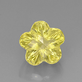 Quarzo naturale giallo da 6,62 ct, taglio fiore, trasparente