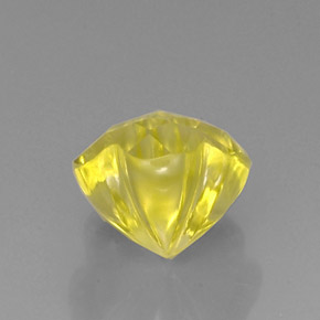 Quarzo naturale giallo da 7,86 ct, taglio fiore, trasparente