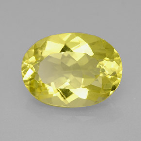 Quarzo Giallo limone naturale da 6.01 ct, Taglio ovale, VVS-VS