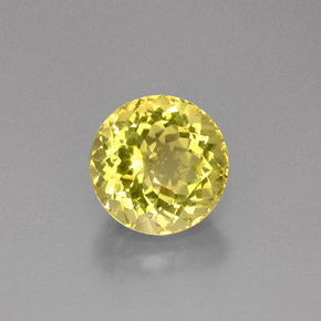 Quarzo Giallo limone naturale da 10.94 ct, Taglio rotondo, VS