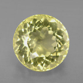 Quarzo naturale giallo da 6,37 ct, taglio rotondo, VS