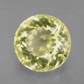 Quarzo naturale giallo da 6,37 ct, taglio rotondo, VS