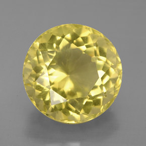 Quarzo naturale giallo da 6,28 ct, taglio rotondo, VS