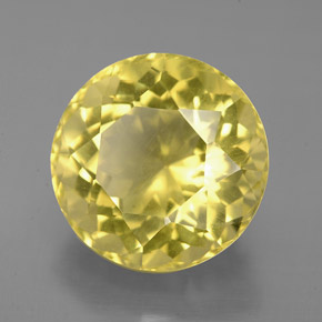 Quarzo naturale giallo da 6,28 ct, taglio rotondo, VS