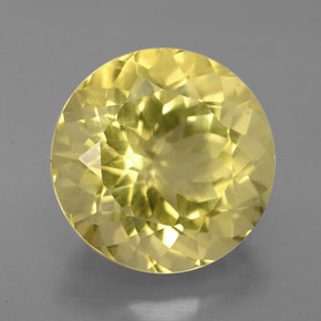 Quarzo naturale giallo da 5,87 ct, taglio rotondo, VS