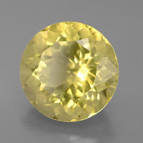 Quarzo naturale giallo da 5,87 ct, taglio rotondo, VS