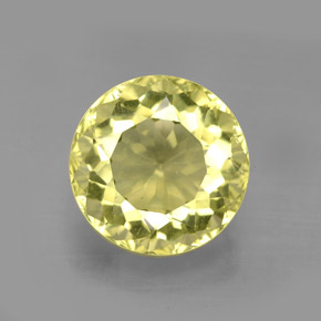Quarzo Giallo limone naturale da 6.19 ct, Taglio rotondo, VS