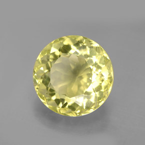 Quarzo Giallo limone naturale da 6.19 ct, Taglio rotondo, VS