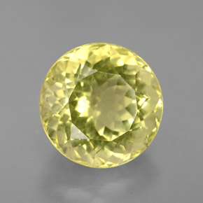 Quarzo naturale giallo da 6,33 ct, taglio rotondo, VS