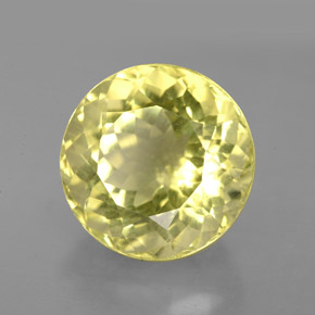 Quarzo naturale giallo da 6,33 ct, taglio rotondo, VS
