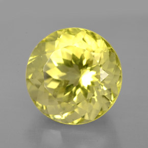 Quarzo naturale giallo da 6,98 ct, taglio rotondo, VS