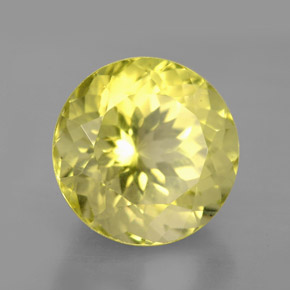 Quarzo naturale giallo da 6,98 ct, taglio rotondo, VS