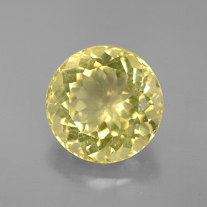 Quarzo naturale giallo da 5,79 ct, taglio rotondo, VS