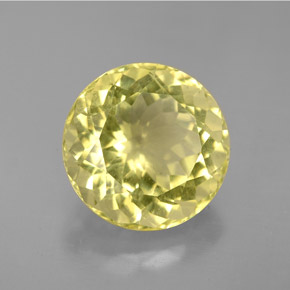 Quarzo naturale giallo da 5,79 ct, taglio rotondo, VS