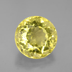 Quarzo naturale giallo da 6,46 ct, taglio rotondo, VVS-VS