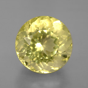 Quarzo naturale giallo da 6,98 ct, taglio rotondo, VVS-VS