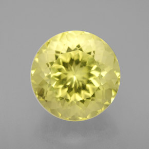 Quarzo naturale giallo da 5,25 ct, taglio rotondo, VS