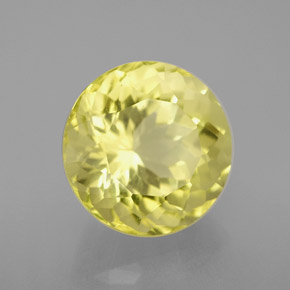 Quarzo naturale giallo da 5,25 ct, taglio rotondo, VS