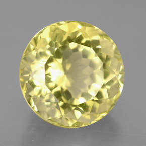 Quarzo naturale giallo da 5,43 ct, taglio rotondo, VVS-VS