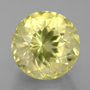 Quarzo Giallo limone naturale da 5.93 ct, Taglio rotondo, VS