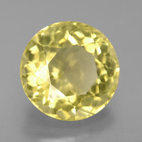 Quarzo naturale giallo da 5,07 ct, taglio rotondo, VS