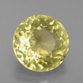 Quarzo naturale giallo da 4,69 ct, taglio rotondo, VS